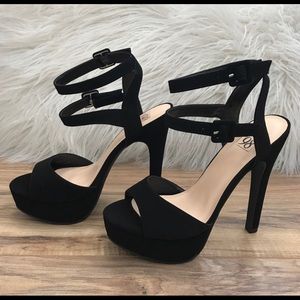 Black platform high heels
